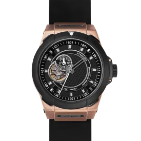 Vento Luxe Black and Rose Gold Watch