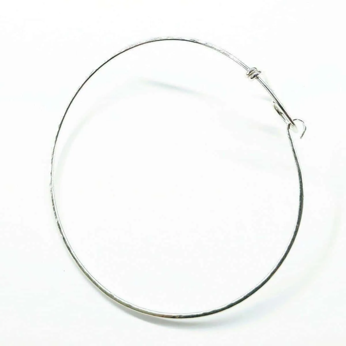 Wire Wrapped Heart Bangle in Sterling Silver