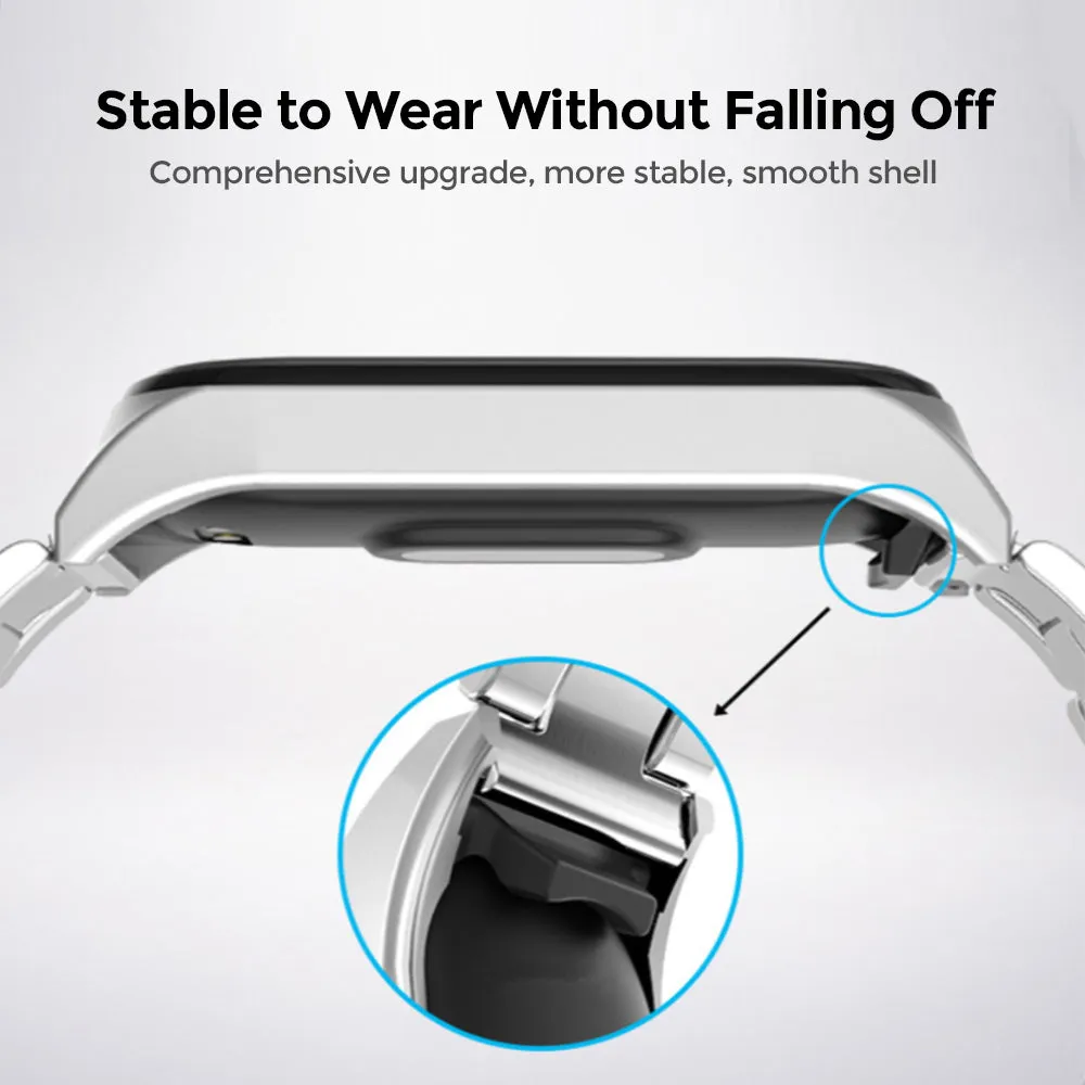 Xiaomi Mi Band  7/6/5  | 3 beads Stainless Steel Metal Watch Band Strap | Silver/Rose Gold