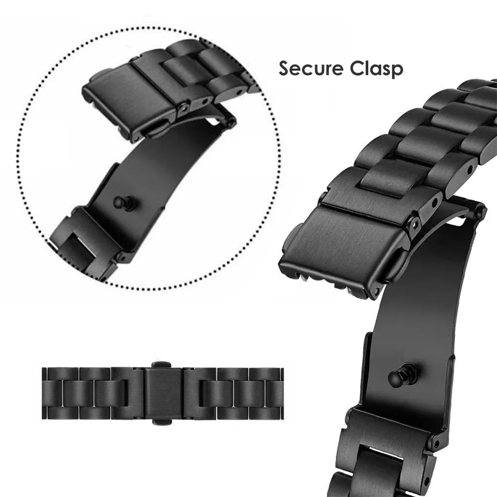 Xiaomi Mi Band  7/6/5  | 3 beads Stainless Steel Metal Watch Band Strap | Silver/Rose Gold